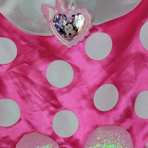 Minnie Mouse Disney Just Play Pink Polka Dot Bow Dress Size Girls 4-6 Halloween - Picture 2 of 5